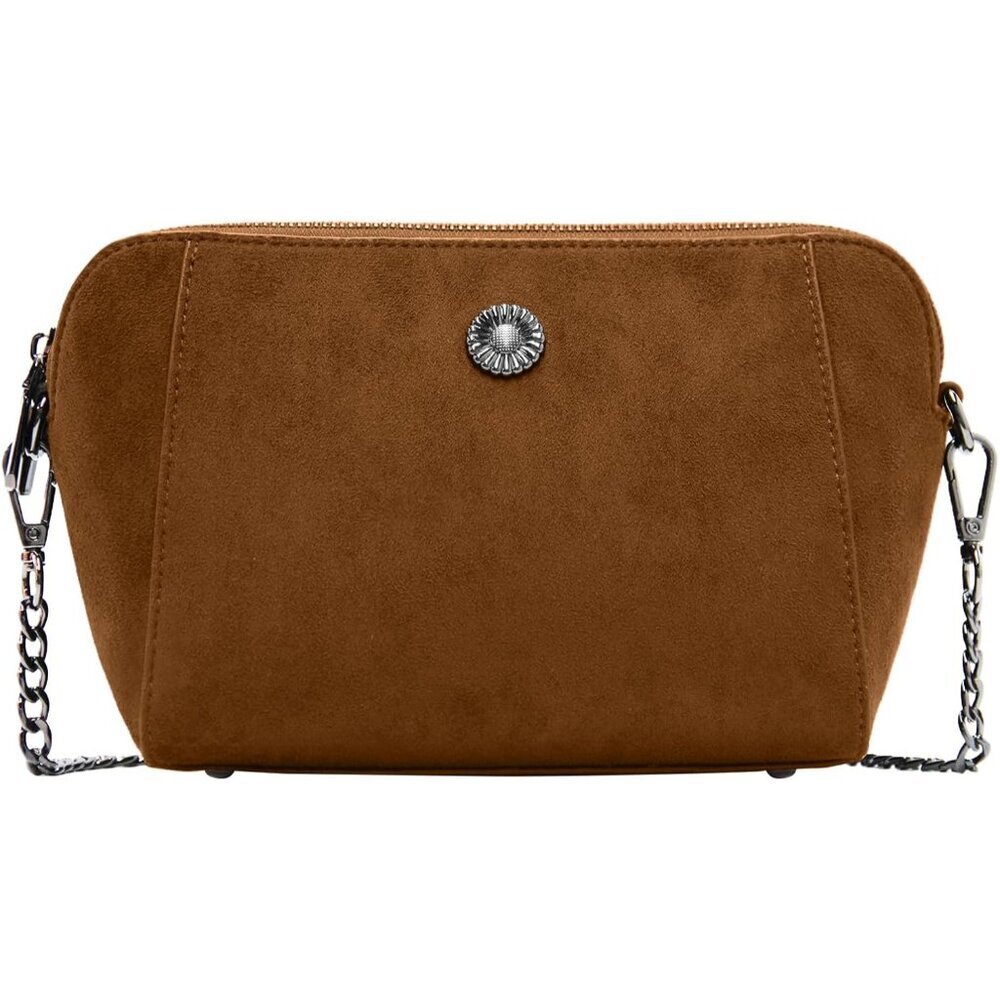 Vegan Suede Crossbody Bag For Women Medium Tote Shoulder Handbag